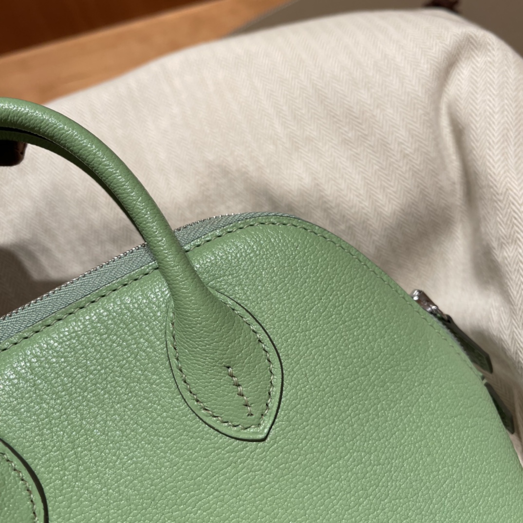 에르메스 미니 볼리드18 아보카도그린 은장 염소가죽